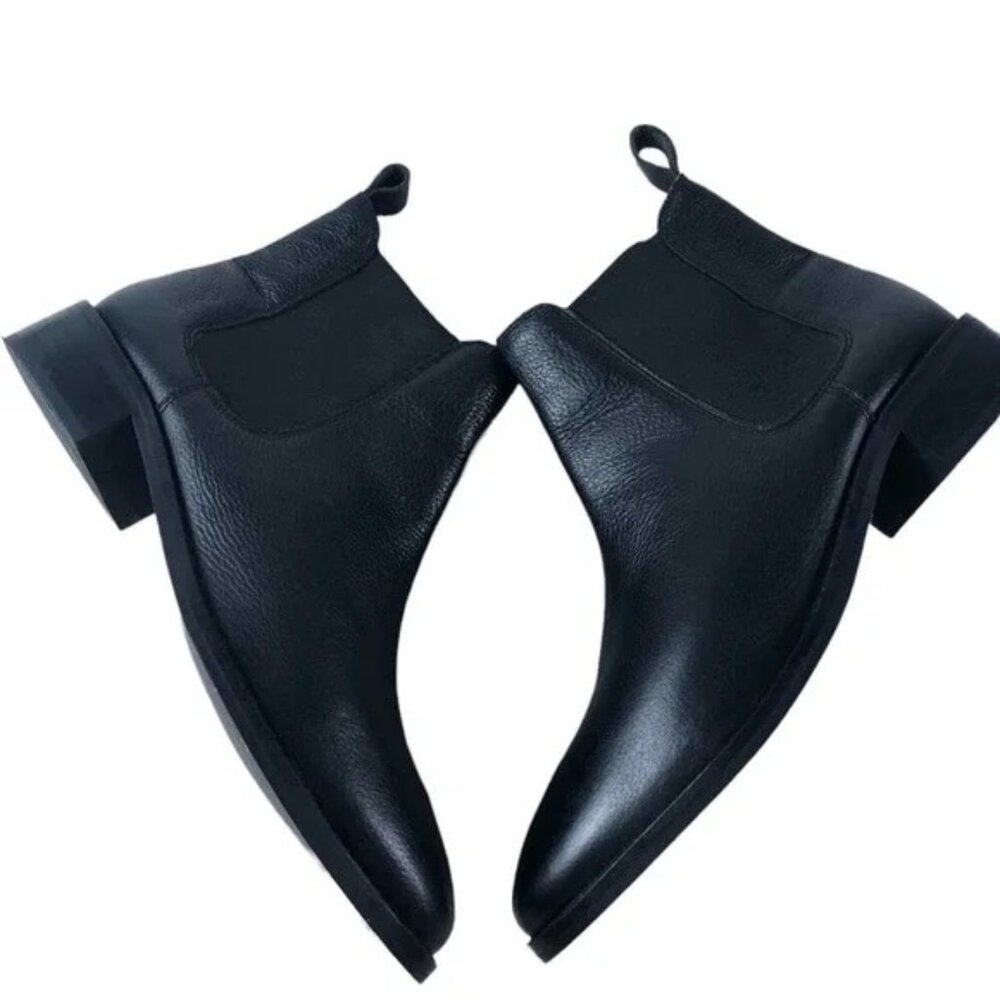 ASOS black Faux leather Chelsea bootie 8.5